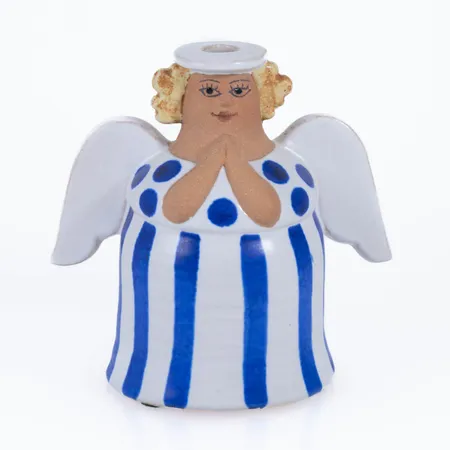 Figurin / Ljushållare "Ängel" LISA LARSON för K-Studion Gustavsberg, höjd 11,5 cm, glaserat stengods. Signerad Lisa L. - 97 i botten. Numrerad 106/350. 