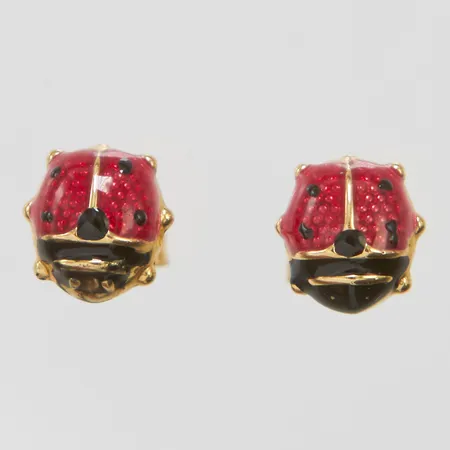 Ett par örhängen nyckelpigor, emalj, ca 5,5x5mm, 18K Vikt: 0,5 g