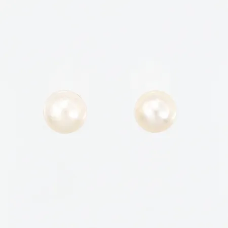Ett par örhängen med odlade pärlor, Ø3,7mm, stift, med stoppar, 18K  Vikt: 0,8 g