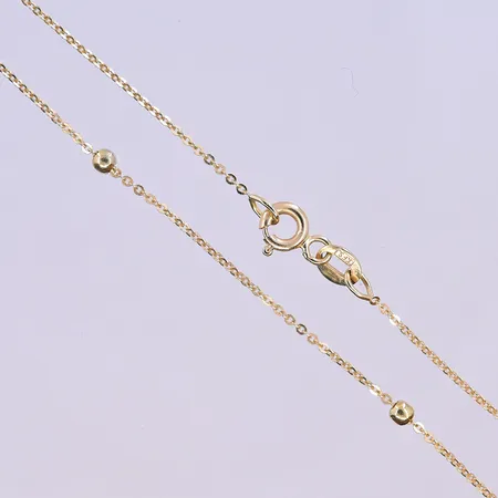 Collier längd 42 cm, bredd 1-2 mm, 18K. Vikt: 1,9 g