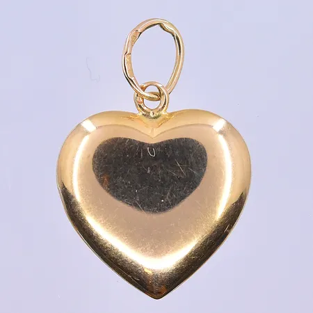 Hänge hjärta längd 26 mm, bredd 18 mm, 18K. Vikt: 1,9 g