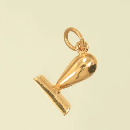 Berlock stämpel 15x8mm inkl ögla, 18K 0,5g 