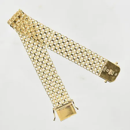 Armband X-länk, längd 19 cm, bredd 15 mm, 18K. Vikt: 18,4 g