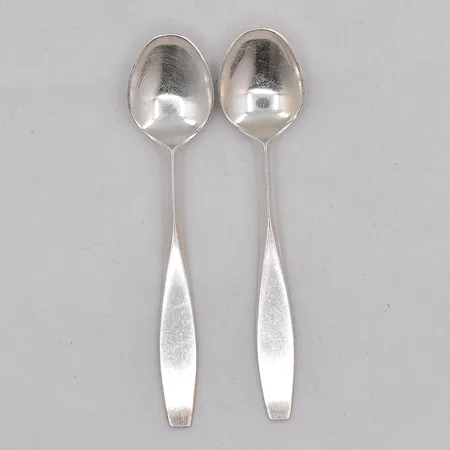 Två moccaskedar, ca 10cm, Cesons, silver 830/1000 Vikt: 21,6 g