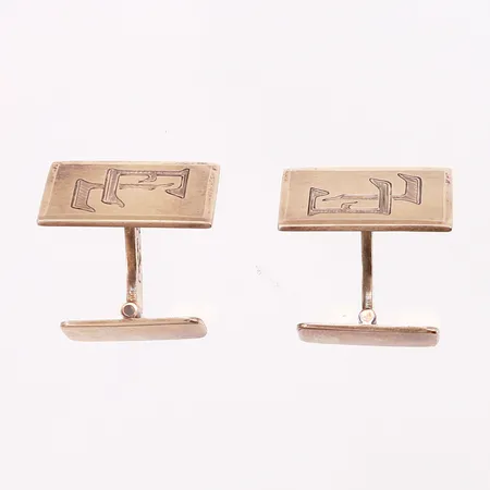 Ett par örhängen monogramgravyr "EL" 20x13mm, silver 830/1000 Vikt: 11,1 g