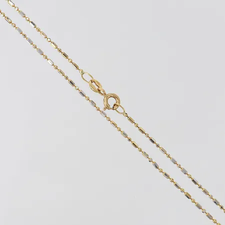 Kedja tvåfärgad, längd 45cm, bredd ca 1mm, 18K Vikt: 2,9 g