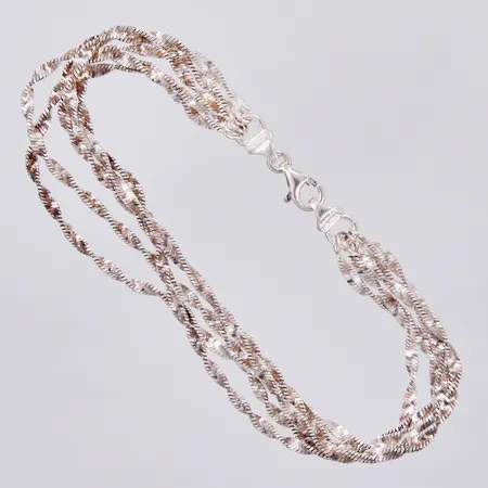 Armband 5-radigt, längd ca 18,3cm kedjorna bredd ca 2mm, 925/1000 silver Vikt: 9,6 g