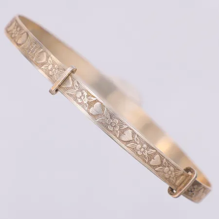 Barnarmband stelt regelbart Ø45mm, bredd 4,2mm, saknar stämplar, silver Vikt: 4,6 g