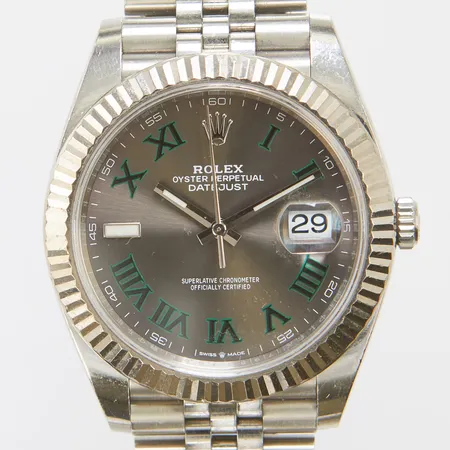 Herrur Rolex Datejust stål automatisk 41mm ref: 126334 snr: 795146D6 Cal. 3235 verknr: AG616038 boettnr: 2480 safirglas datum jubilelänk ref: 62610 viklås extra länkbitar manual certifikat daterat 14.10.2019 box. 