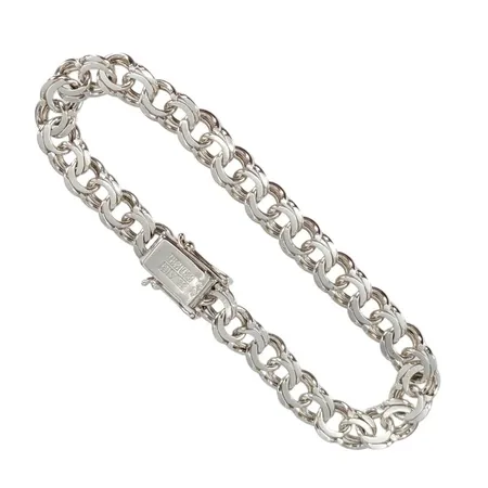 Armband Bismarck, silver 830/1000, längd 18 cm, bredd 7,5 mm, J&A Jo-Ans Guld Köping, fint skick  Vikt: 13,6 g