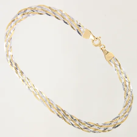 Armband, längd: 19cm, bredd: 4,7mm, tvåfärgad, 18K  Vikt: 3 g