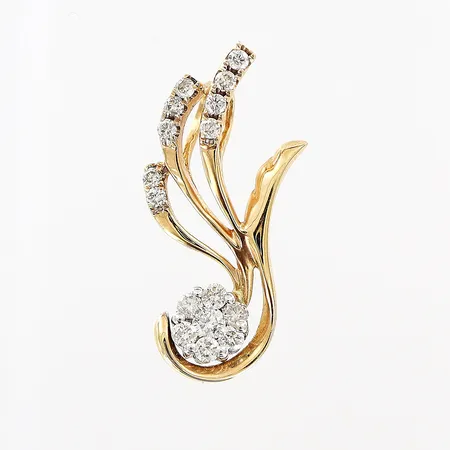 Hänge med diamanter 9 x ca 0,005ct, 6 x ca 0,01ct, 1 x ca 0,02ct, 9x20mm, 18K Vikt: 0,9 g