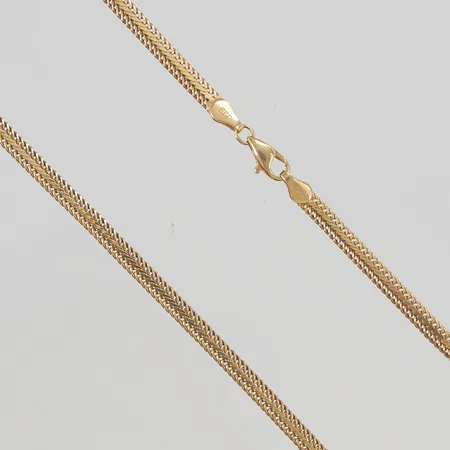 Collier Fiskbenslänk, 42cm, bredd:4mm, 18K 13,5g.