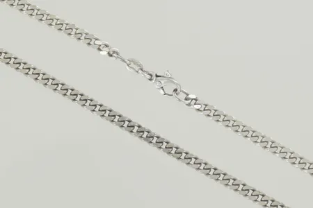 Halskedja pansar, längd 45 cm, bredd 4 mm, silver 925/1000 Vikt: 18 g