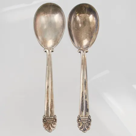 2 Teskedar, 15cm, 830/1000 Silver 66,6g.
