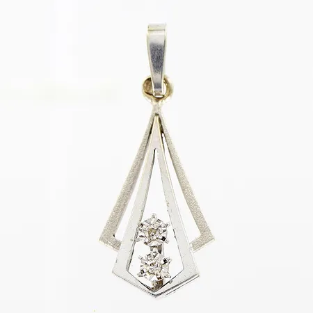 Hänge med diamanter 2 x ca 0,005ct, 11x26mm, vitguld, 18K Vikt: 1,6 g