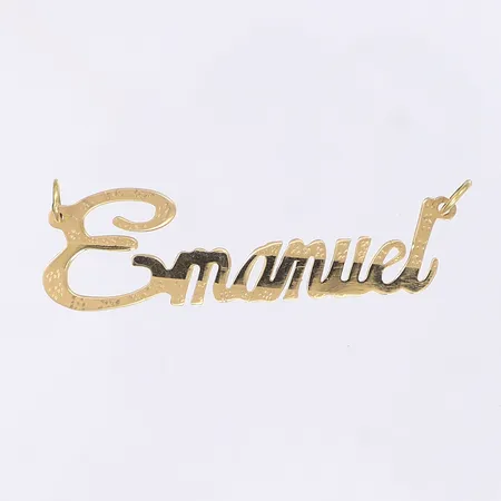 Hänge med namn längd 5cm bredd 6-15mm 18K  Vikt: 4,6 g