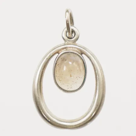 Hänge med sten, längd 25mm inkl ögla, bredd 14,5mm, silver  Vikt: 2,2 g