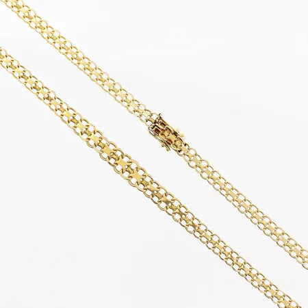Collier, doserad X-länk, 43,5 cm, bredd 4-6mm, 18K. Vikt: 10 g
