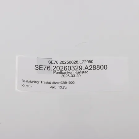 Trasigt silver 925/1000. Vikt: 13,7 g