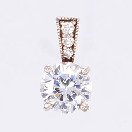 Hänge med vita stenar längd 15mm silver 925/1000 Vikt: 1,6 g