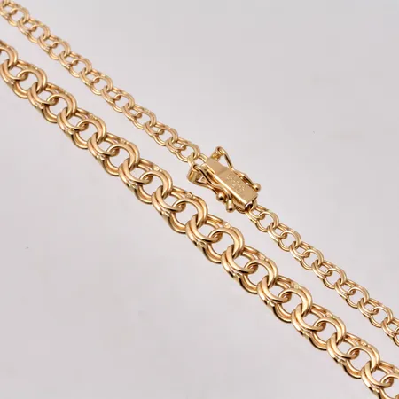 Collier i 18K guld, 50,5cm, Bismarck, bredd 3,2-5,8mm, tillverkad av Guldfynd, vikt 12,22g.