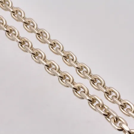 Kedja ca 66cm, Ankar, bredd 6,4mm, inget lås, 925/1000, 84,8g.