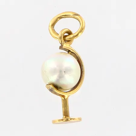 Hänge med odlad pärla 16mm, bredd: 5mm, 18K  Vikt: 0,5 g