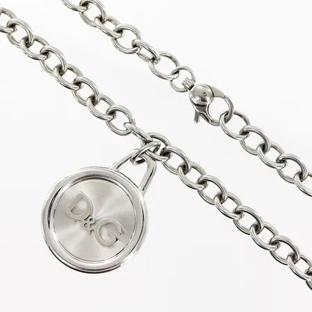 Collier Dolce & Gabbana, 45cm, hänge 45x30mm, vitmetall, originaletui.