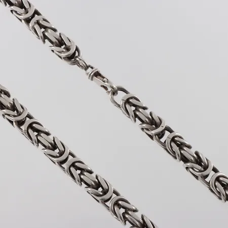 Collier, Kejsarlänk, 65cm, bredd: 10,5mm, skadat lås, 925/1000 silver, 290,4g.