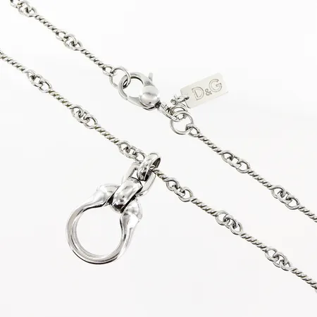 Collier Dolce & Gabbana, 59cm, hänge 40x20mm, vitmetall, originaletui.