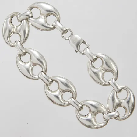 Armband marinalänk, längd ca 23cm, bredd 20mm, 925/1000 silver Vikt: 20,1 g