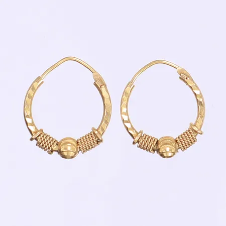 Ett par örhängen creoler Ø13mm, bredd 4mm, 21K  Vikt: 2,2 g