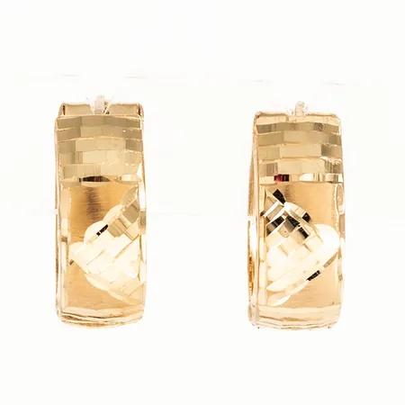 Creoler Ø17mm, bredd 6mm, mönsterdekor 14K 2,8g.