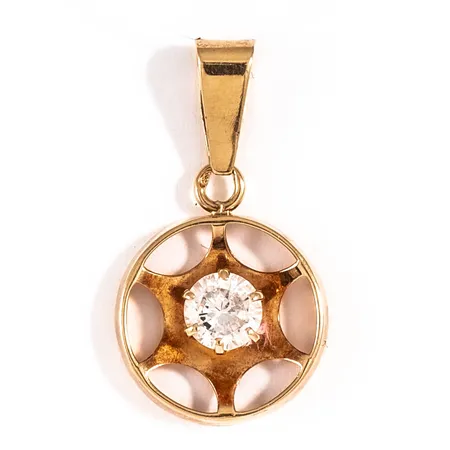 Hänge vit sten bredd 14mm, längd 25mm 18K 1,1g. 