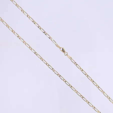 Halskedja 51cm, bredd 3mm, 14K  Vikt: 7,8 g