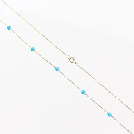 Collier med fasetterade stenkulor, 44cm, bredd 0,3-2,5mm, 18K Vikt: 1 g