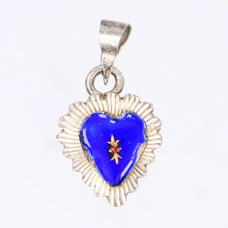 Hänge med blå emalj 25x15mm silver 800/1000 Vikt: 3,2 g