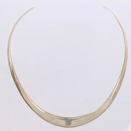 Stelt collier, doserat, Ø12cm, Guldfynd, 925/1000 silver Vikt: 37 g