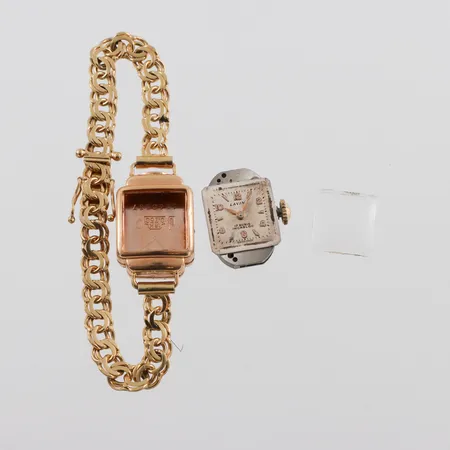 Damur Lavina 18k i ur och band,fungerar ej,totalvikt 16.6 gram och vikt utan uret 12,2gram Vikt: 16,6 g