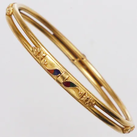 Armring med emaljdetaljer Ø57mm bredd 5,8mm 22K Vikt: 15,1 g