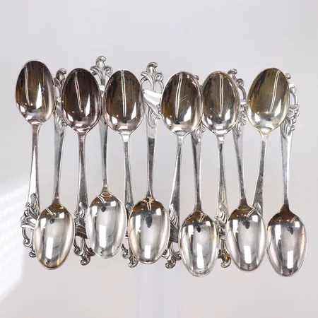 12 kaffeskedar, Rosenholm, 11,5cm, silver, 830/1000 Vikt: 135,3 g