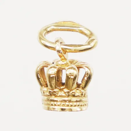 Hänge krona, längd ca 14mm inkl ögla, bredd ca 8mm, 18K  Vikt: 1,1 g