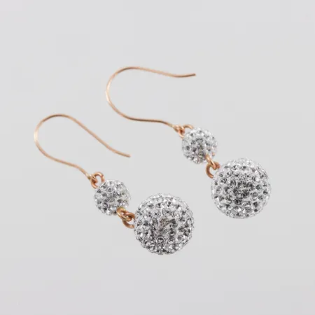 Örhängen 18k paret med stenar,höjd med ögla ca 33 mm. Vikt: 3 g