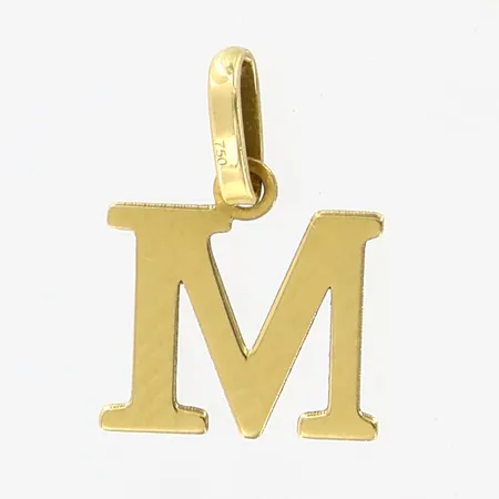 Hänge bokstaven M 8x11mm, 18K Vikt: 0,2 g