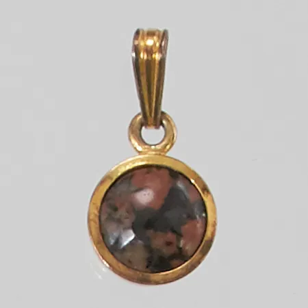 Hänge 13x10mm, O B Öhquist, Sundsvall, förgylld, sten, 925/1000 Silver 1,7g.