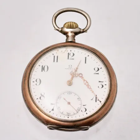 Fickur Omega silver 800/1000 manuell Ø51mm, verknr 4867337, boettnr 5678973, minutvisare lös, urslag i urtavla, går ej vrida upp. Vikt: 0 g