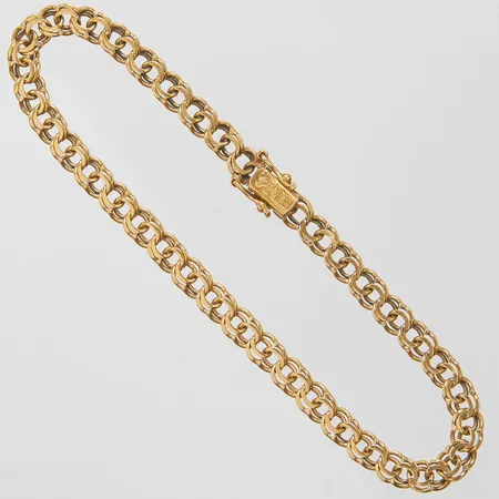 Armband Bismarck, längd ca 20cm, bredd 5mm, slitage på länkar samt lås, 18K Vikt: 8 g