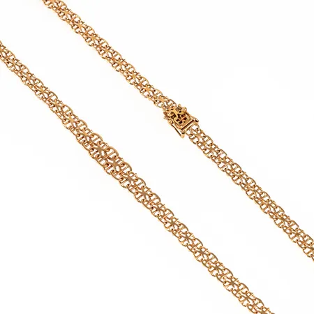 Collier doserad X-länk med stav längd 45cm, bredd 5-8mm 18K 16,1g. 