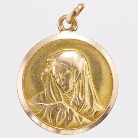 Hänge Jungfru Maria Ø18,6mm 18K Vikt: 4 g